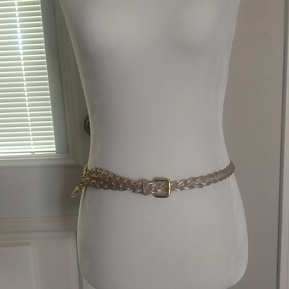 Metallic gold braided belt